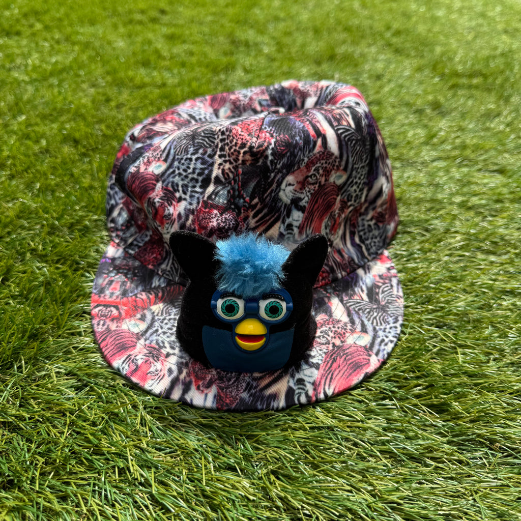 Casquette Peluche Chat-Hibou Bleu