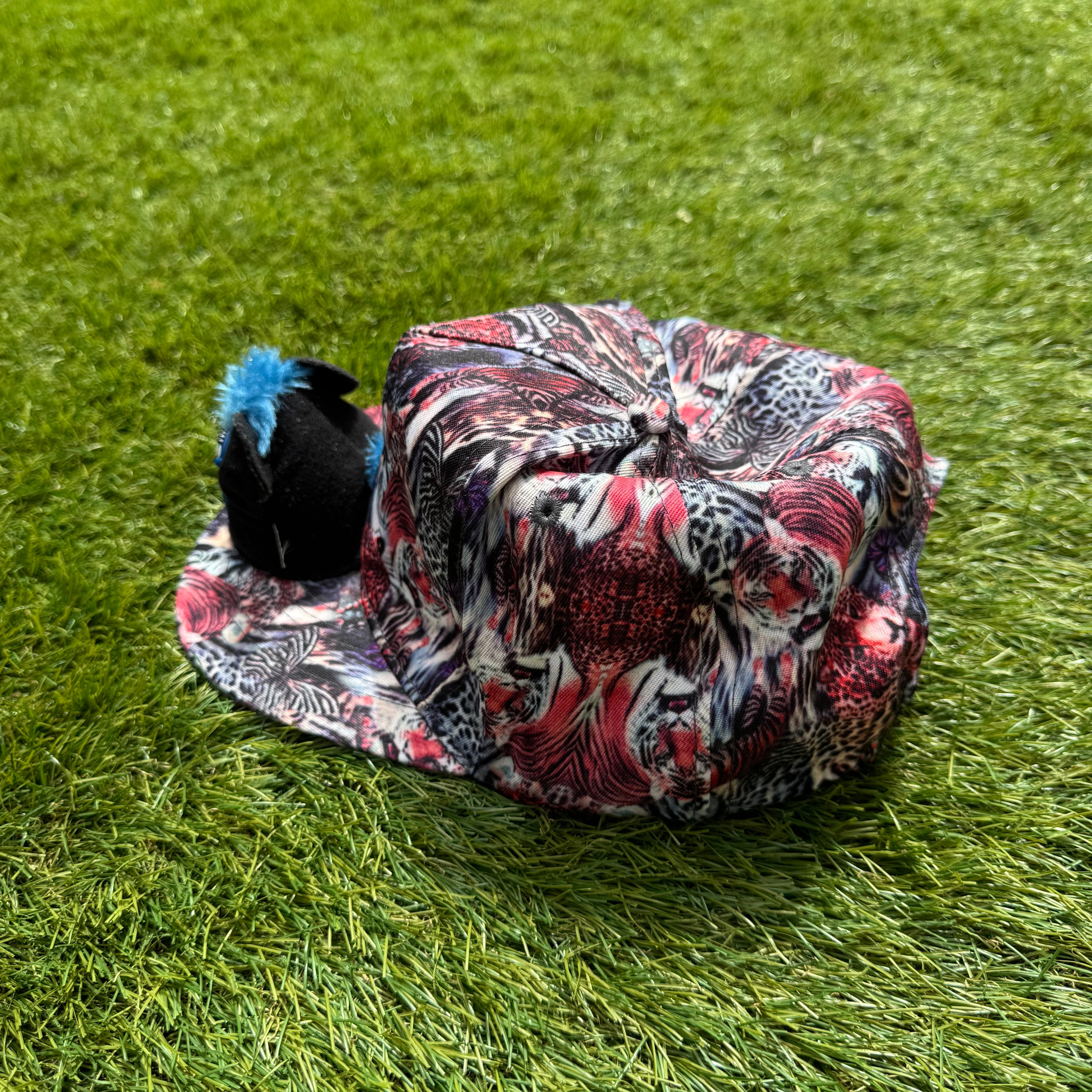 Casquette Peluche Chat-Hibou Bleu