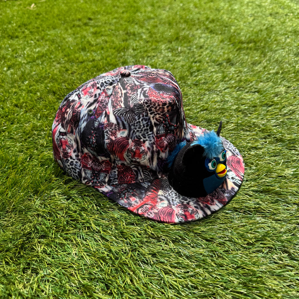 Casquette Peluche Chat-Hibou Bleu