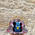 Casquette Peluche Chat-Hibou Bleu
